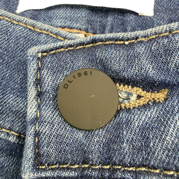 DL1961 Russell Slim Straight Jeans Men 32x34 Blue Denim Button Fly - Picture 3 of 12
